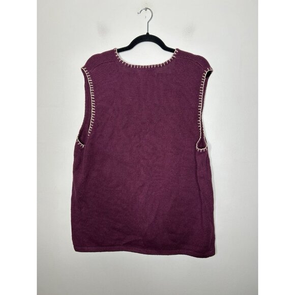 Cabin Creek Fall Leaves Knit Sweater Vest Grandma Cottage Vintage Size 1X NWT - Picture 2 of 7